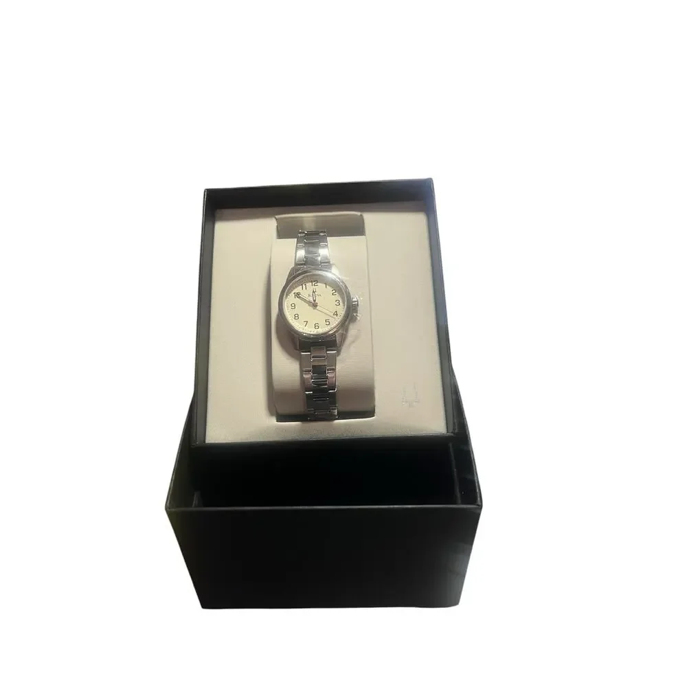 Women’s Bulova Stainless Steel Bracelet Watch NWB 96L167 28 mm